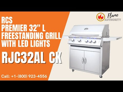 RCS Premier 32" L Freestanding Grill with LED Lights RJC32AL CK