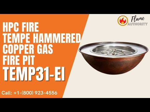 HPC Fire Tempe Hammered Copper Gas Fire Pit TEMP31-EI