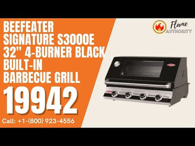 BeefEater Signature S3000E 32" 4-Burner Black Built-In Barbecue Grill 19942
