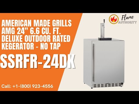 American Made Grills AMG 24" 6.6 Cu. Ft. Deluxe Outdoor Rated Kegerator - No Tap SSRFR-24DK