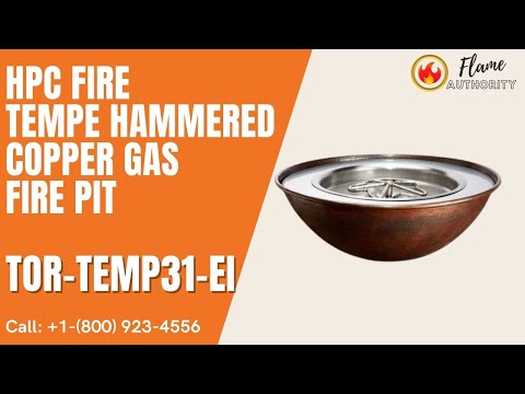 HPC Fire Tempe Hammered Copper Gas Fire Pit TOR-TEMP31-EI