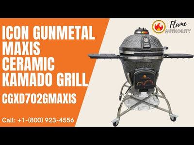 Icon Grills XD702 Maxis Gunmetal Kamado Charcoal Grill CGXD702GMAXIS