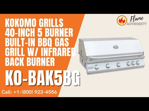 Kokomo Grills 40-inch 5 Burner Built-In BBQ Gas Grill with Infrared Back Burner - KO-BAK5BG