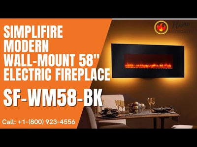 SimpliFire Modern Wall-Mount 58" Electric Fireplace SF-WM58-BK