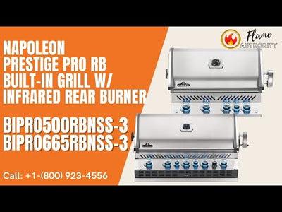Napoleon Prestige PRO™ 665 RB Built-In Propane Gas Grill w/ Infrared Rear Burner BIPRO665RBPSS-3