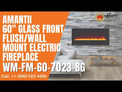 Amantii Wall Mount/Flush Mount 60" Electric Fireplace WM-FM-60-7023-BG