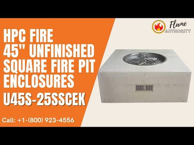 HPC Fire 45" Unfinished Square Fire Pit Enclosures U45S-25SSCEK