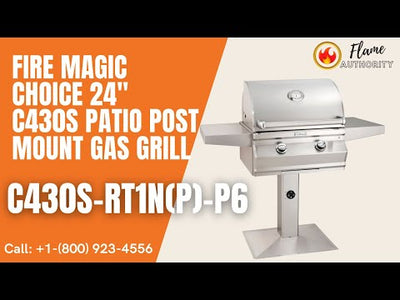 Fire Magic Choice 24" C430s Patio Post Mount Gas Grill with Analog Thermometer and 1-Hour Timer