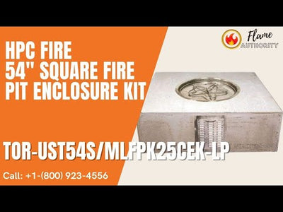 HPC Fire 54" Square Fire Pit Enclosure Kit TOR-UST54S/MLFPK25CEK-LP