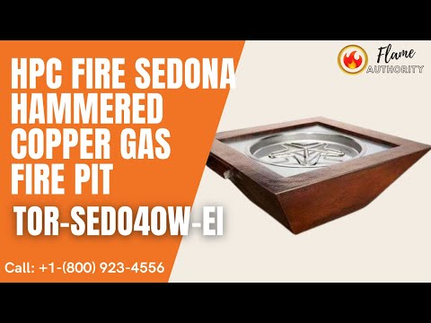 HPC Fire Sedona Hammered Copper Gas Fire Pit TOR-SEDO40W-EI