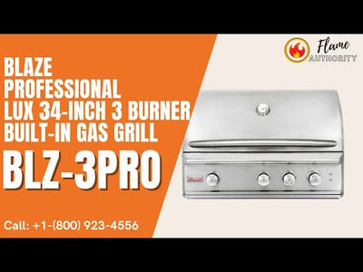 Blaze Professional LUX 34-Inch 3 Burner Built-In Gas Grill BLZ-3PRO