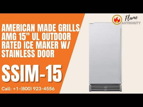 American Made Grills AMG 15" UL Outdoor Rated Ice Maker w/Stainless Door SSIM-15
