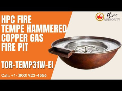 HPC Fire Tempe Hammered Copper Gas Fire Pit TOR-TEMP31W-EI