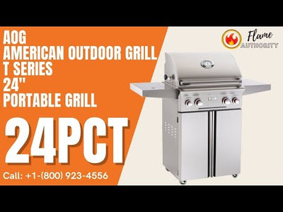 American Outdoor Grill T-Series 24-Inch Natural GAS Grill on Pedestal with Rotisserie
