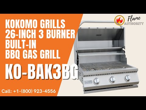 Kokomo Grills 26-inch 3 Burner Built-In BBQ Gas Grill - KO-BAK3BG