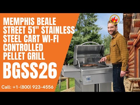 Memphis Beale Street 51" Stainless Steel Cart Wi-Fi Controlled Pellet Grill BGSS26