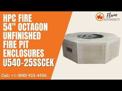 HPC Fire 54" Octagon Unfinished Fire Pit Enclosures U54O-25SSCEK