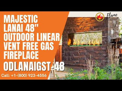 Majestic Lanai See-Through 48" Outdoor Linear Vent Free Gas Fireplace ODLANAIGST-48