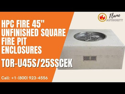 HPC Fire 45" Unfinished Square Fire Pit Enclosures TOR-U45S/25SSCEK