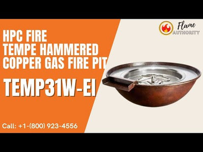 HPC Fire Tempe Hammered Copper Gas Fire Pit TEMP31W-EI