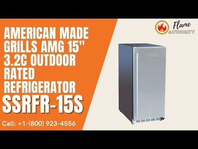 American Made Grills AMG 15" 3.2c Outdoor Rated Refrigerator SSRFR-15S