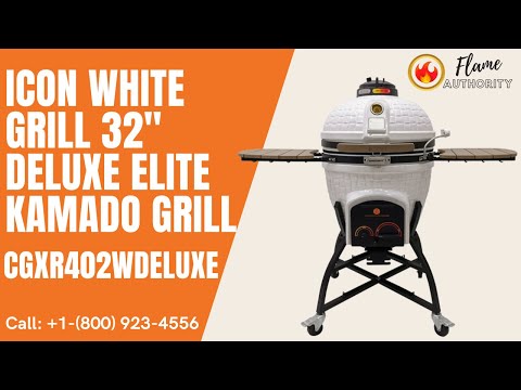 Icon White Grill 32" Deluxe Elite Kamado Grill CGXR402WDELUXE