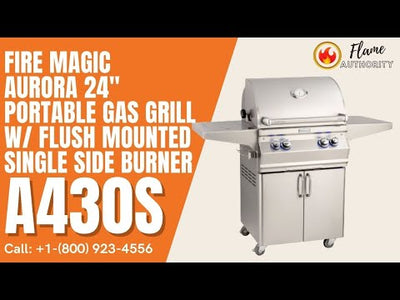 Fire Magic Aurora 24" Portable Gas Grill w/ Flush Mounted Single Side Burner A430s
