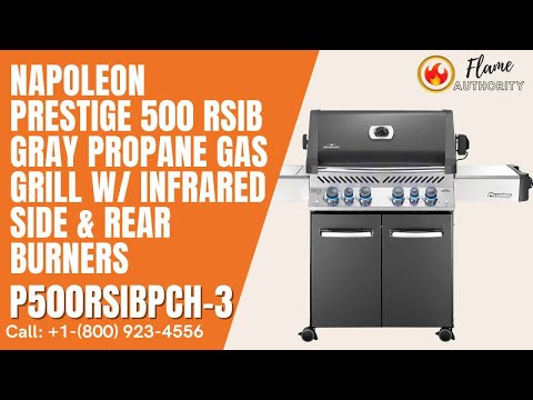 Napoleon Prestige 500 RSIB Gray Propane Gas Grill w/ Infrared Side & Rear Burners P500RSIBPCH-3