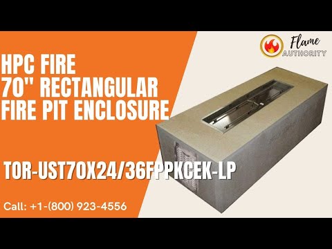 HPC Fire 70" Rectangular Fire Pit Enclosure TOR-UST70X24/36FPPKCEK-LP