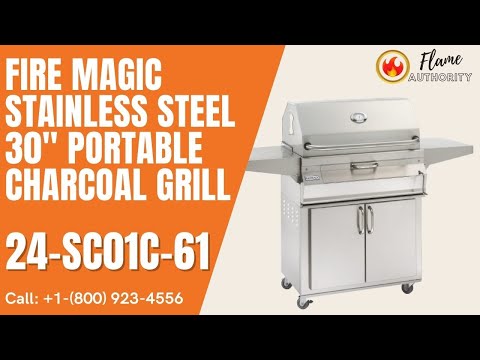 Fire Magic Stainless Steel 30" Portable Charcoal Grill 24-SC01C-61