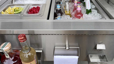 Kokomo Grills 30" Built-In Bartender Cocktail Station With Sink Bottle Opener and Ice Chest KO-30CKT-SNK