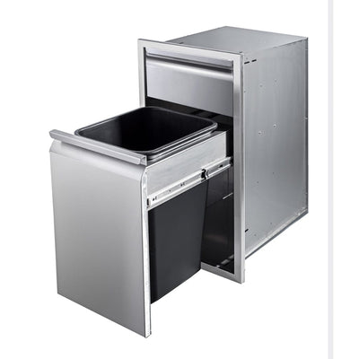 Memphis Grills 15" Stainless Steel Single Access Drawer with Trash Bin and Soft Close VGC15BWB1