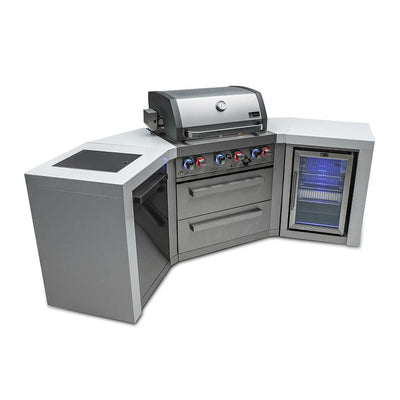 Mont Alpi 400 Deluxe Island Grill with 45 Degree Corners and Fridge Cabinet MAi400-D45FC