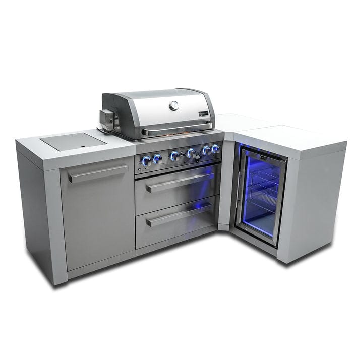 Mont Alpi 400 Deluxe Island Grill with 90 Degree Corners and Fridge Cabinet MAi400-D90FC