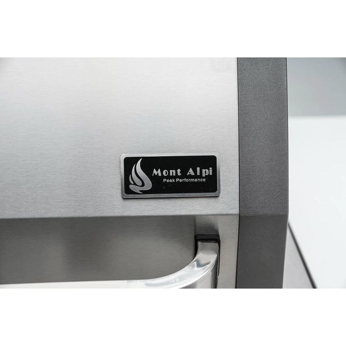 Mont Alpi 400 Deluxe Island Grill with 90 Degree Corners, Kegerator, Beverage Center and Fridge Cabinet MAi400-D90KEGBEVFC
