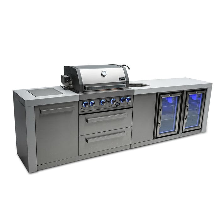 Mont Alpi 400 Deluxe Island Grill with Beverage Center and Fridge Cabinet MAi400-DBEVFC
