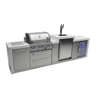 Mont Alpi 400 Deluxe Island Grill with Kegerator and Fridge Cabinet MAi400-DKEGFC