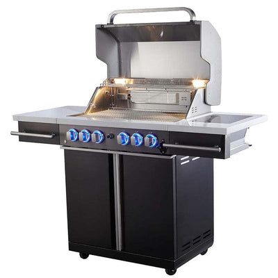 Mont Alpi 470 Supreme Black Stainless Steel Freestanding Gas Grill S-470
