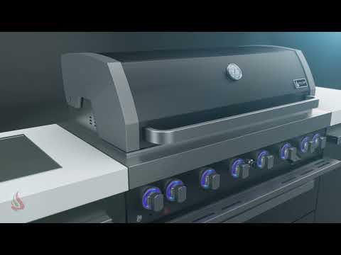 Mont Alpi 805 Black Stainless Steel Island Grill with 90 Degree Corner MAi805- BSS90