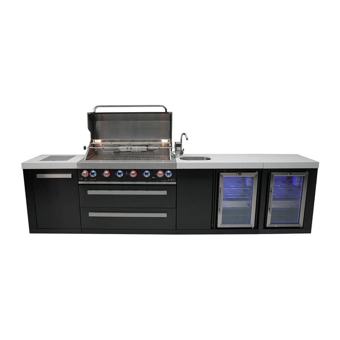 Mont Alpi 805 Black Stainless Steel Island Grill with Beverage Center & Fridge Cabinet MAi805-BSSBEVFC