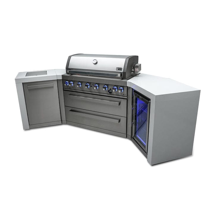 Mont Alpi 805 Deluxe 45 Degree Island Grill with Fridge Cabinet MAi805- D45FC