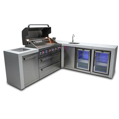 Mont Alpi 805 Deluxe 90 Degree Island Grill with Fridge and Beverage Center MAi805-D90BEVFC