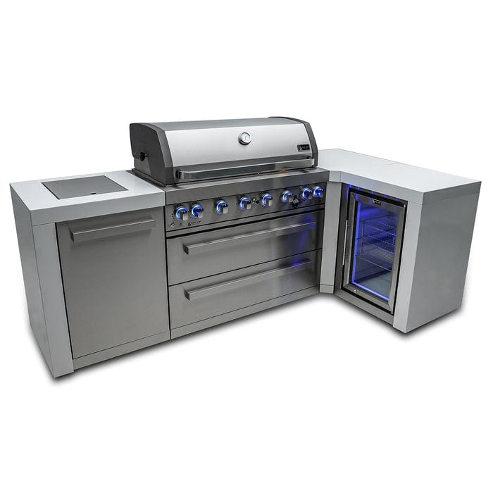 Mont Alpi 805 Deluxe 90 Degree Island Grill with Fridge Cabinet MAi805-D90FC