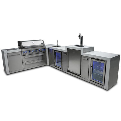 Mont Alpi 805 Deluxe 90 Degree Island Grill with Fridge, Kegerator and Beverage Center MAi805-D90KEGBEVFC