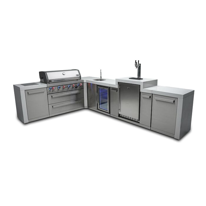 Mont Alpi 805 Deluxe 90 Degree Island Grill with Kegerator and Beverage Center MAi805-D90KEGBEV