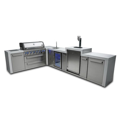 Mont Alpi 805 Deluxe 90 Degree Island Grill with Kegerator and Beverage Center MAi805-D90KEGBEV