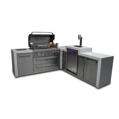 Mont Alpi 805 Deluxe 90 Degree Island Grill with Kegerator MAi805-D90KEG