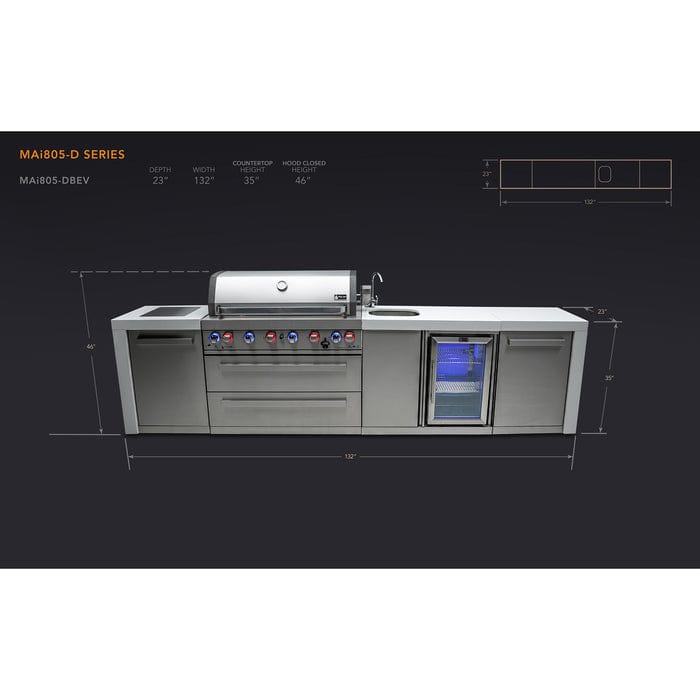 Mont Alpi 805 Deluxe Island Grill with Beverage Center MAi805-DBEV