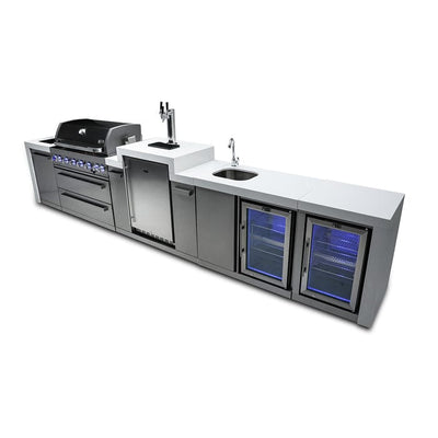 Mont Alpi 805 Deluxe Island Grill with Fridge, Kegerator and Beverage Center MAi805-DKEGBEVFC