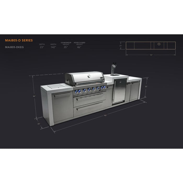 Mont Alpi 805 Deluxe Island Grill with Kegerator MAi805-DKEG